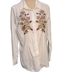 Alan Jackson Floral embroidered western shirt Size XL